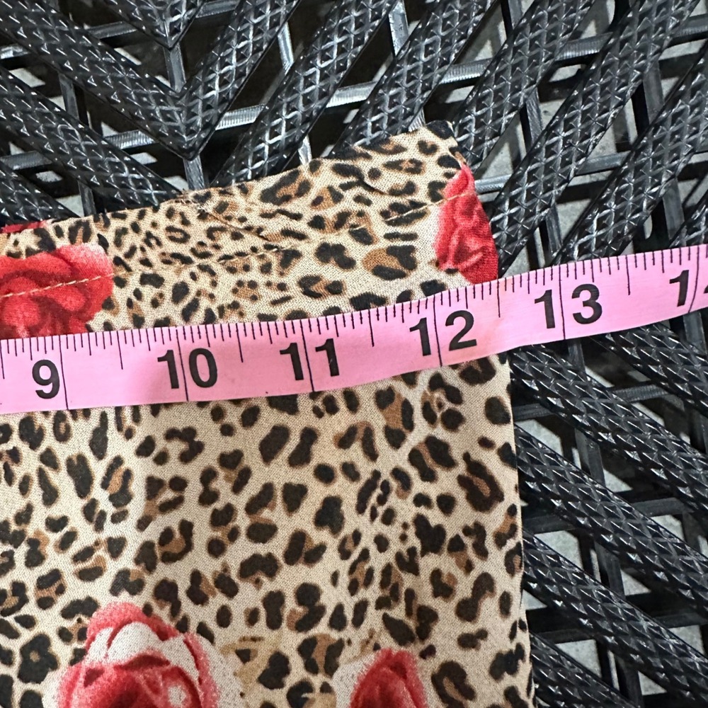 Dorothy Perkins Euro Leopard Rose Print Ruffle Midi Skirt Brown Red Size 8UK - Picture 5 of 8